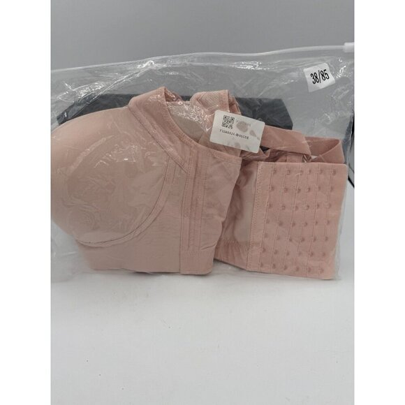 Womens Push-Up Bra 38 Light Pink Nylon Stretch Padded Adjustable Spaghetti Strap - Picture 2 of 6